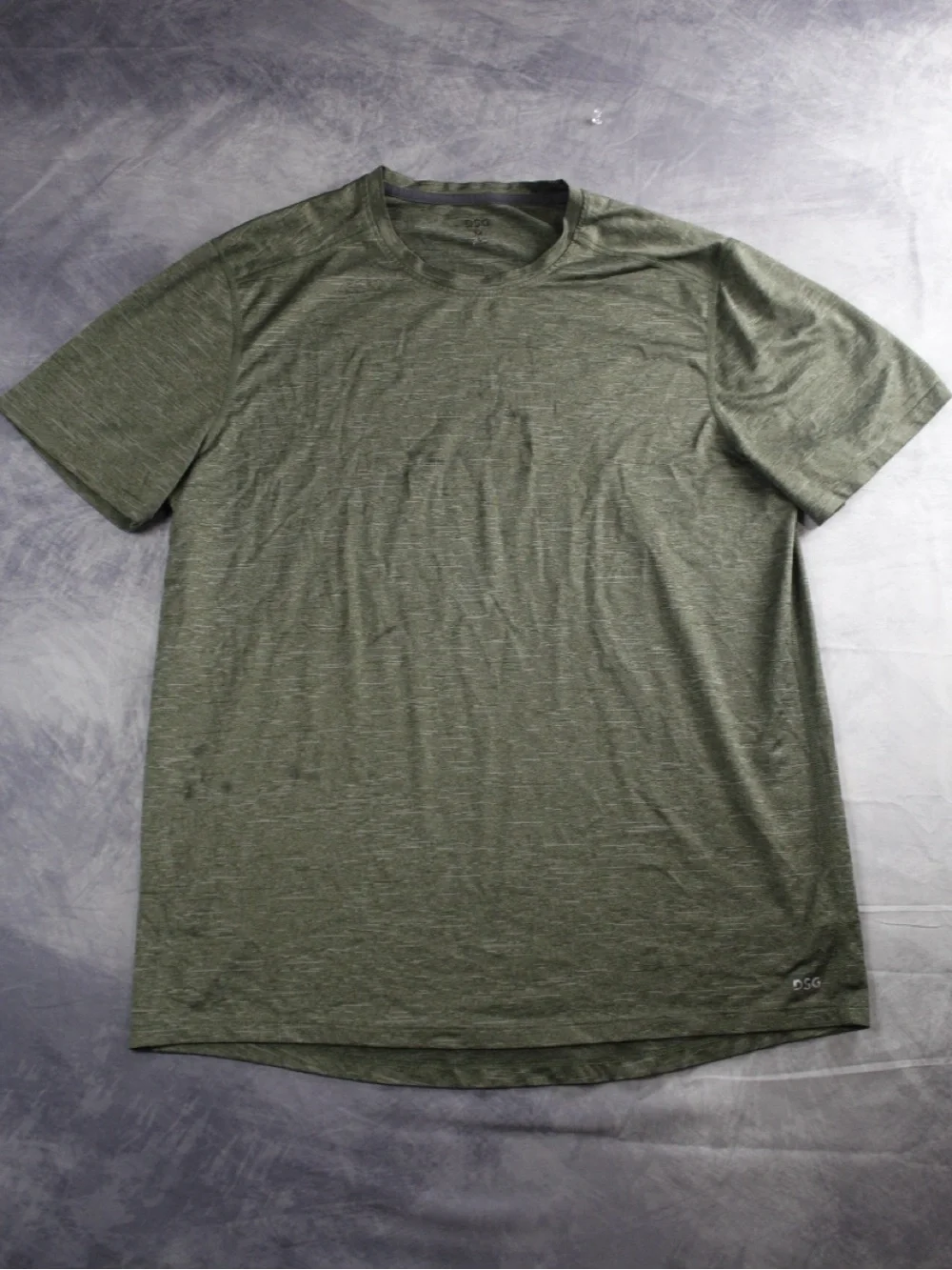 DSG Mens Size M Heathered Olive Green Athletic Performance Workout Shirt